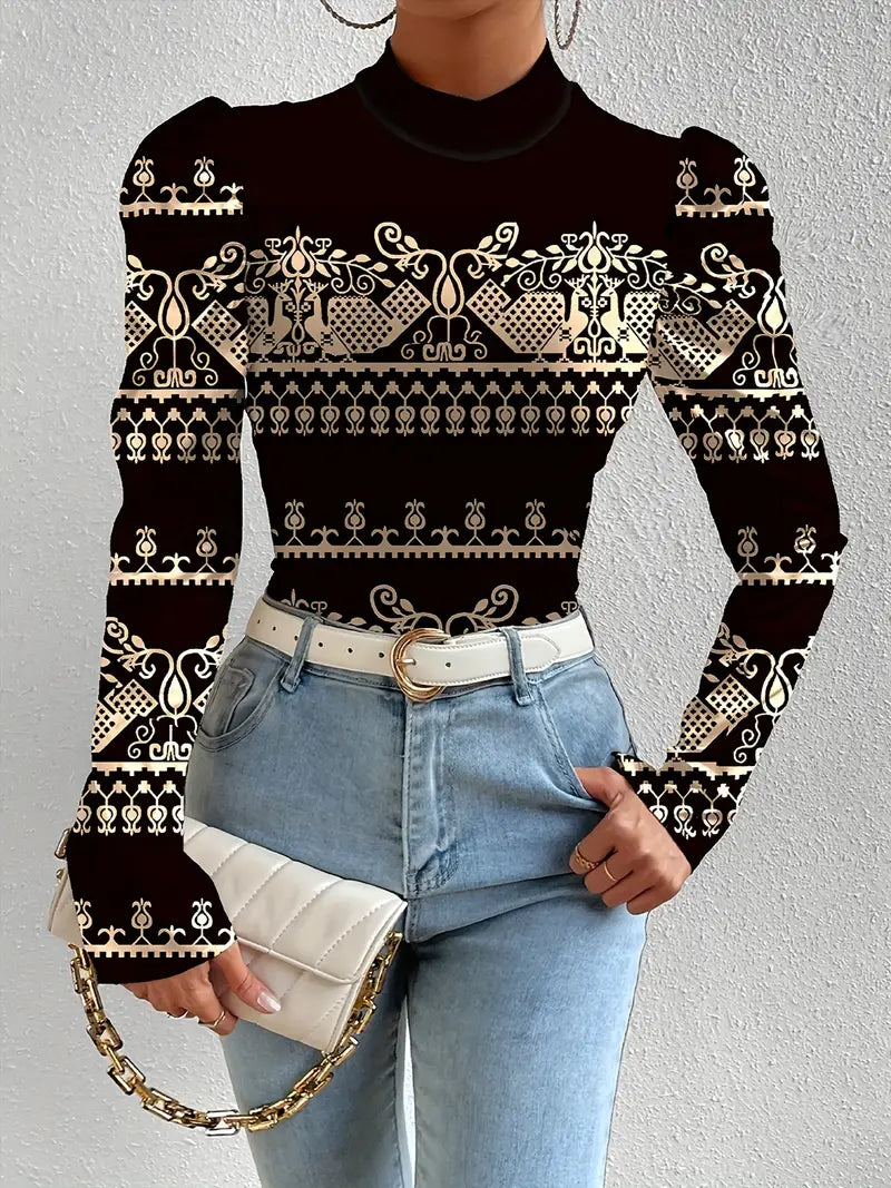 Eira - satin top with floral pattern