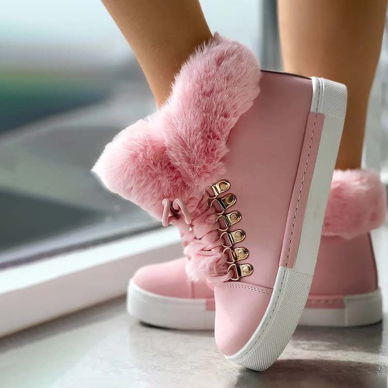 Plush ankle boots for ladies