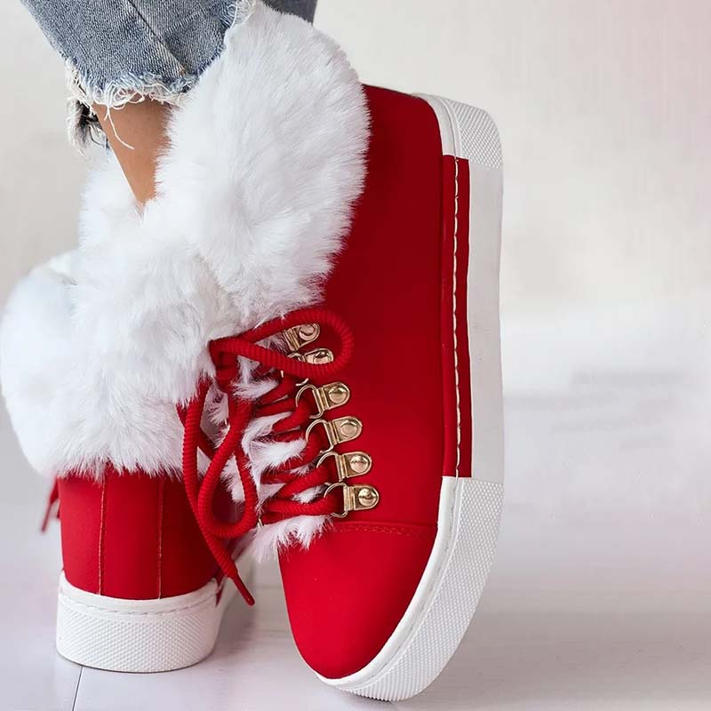 Plush ankle boots for ladies