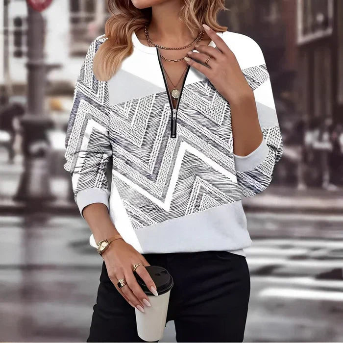 Agnieszka - long sleeve shirt with panagiotis zip
