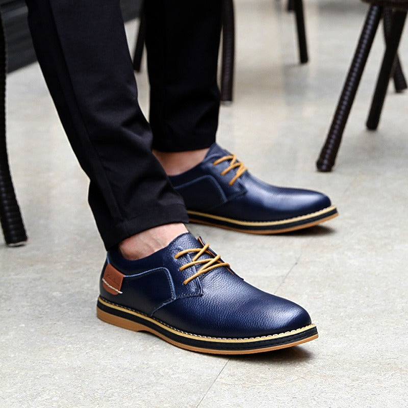 High-quality leather oxford men's shoes in various colours