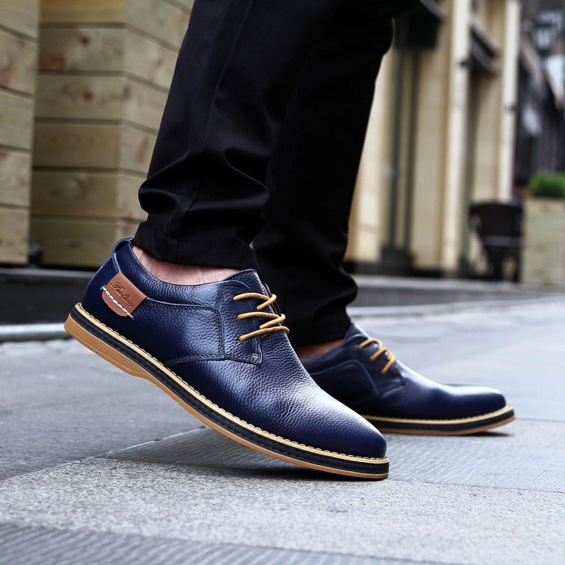 High-quality leather oxford men's shoes in various colours