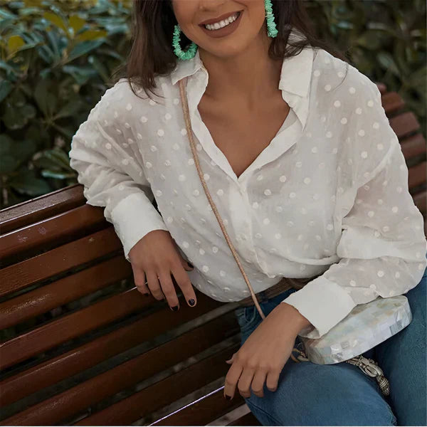 Kalina - elegant blouse with dots