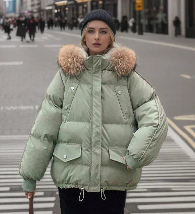 Winter coat with hood made of faux fur - Maxinne