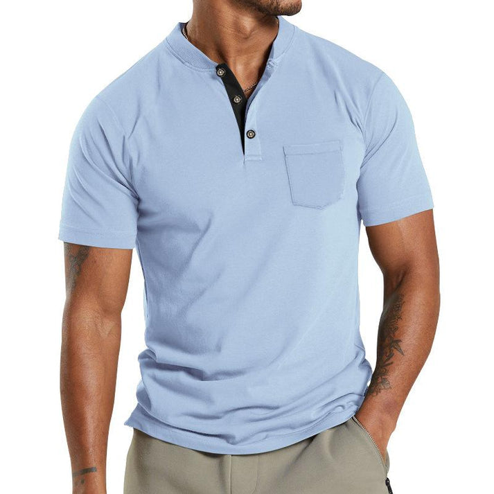 Henley - plain men's t-shirt