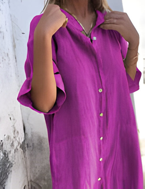 Solène - wide, casual dress with half sleeves