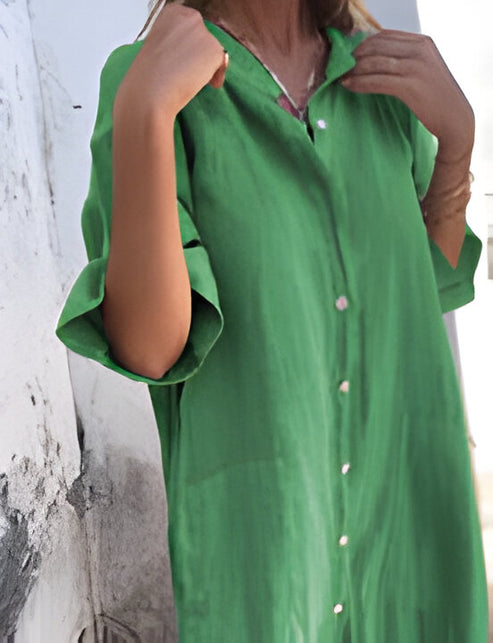 Solène - wide, casual dress with half sleeves