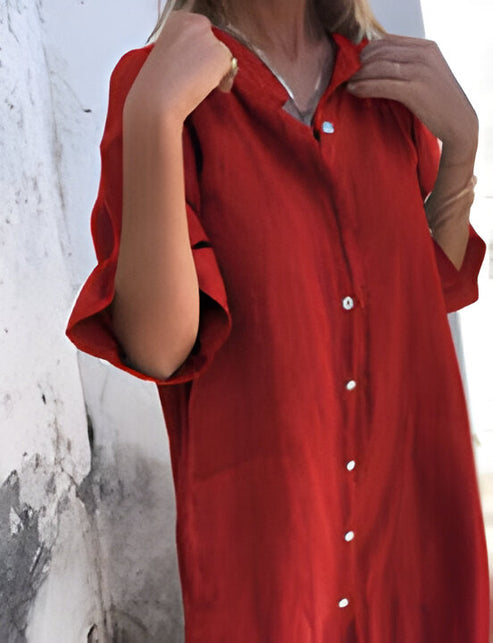 Solène - wide, casual dress with half sleeves