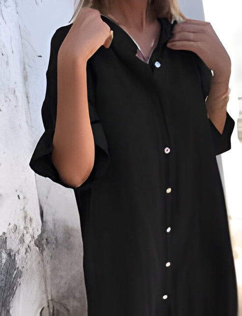 Solène - wide, casual dress with half sleeves