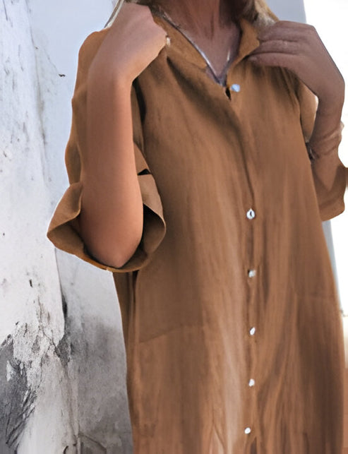 Solène - wide, casual dress with half sleeves