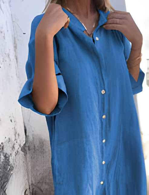 Solène - wide, casual dress with half sleeves