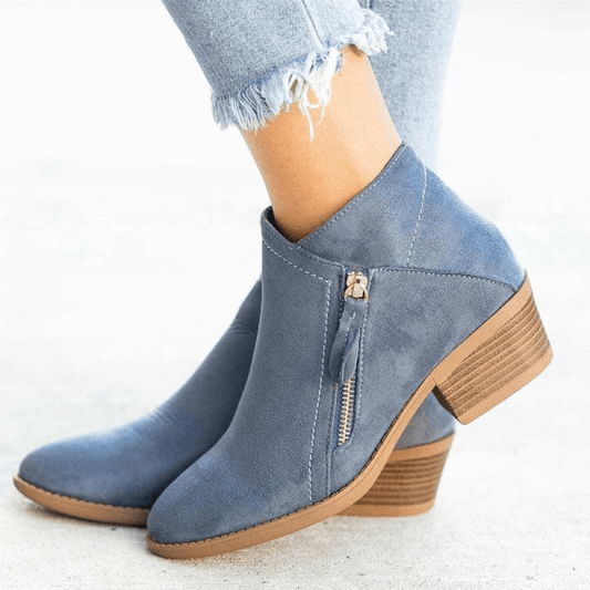 Lederstiefel mit Reißverschluss für Frauen Mivona