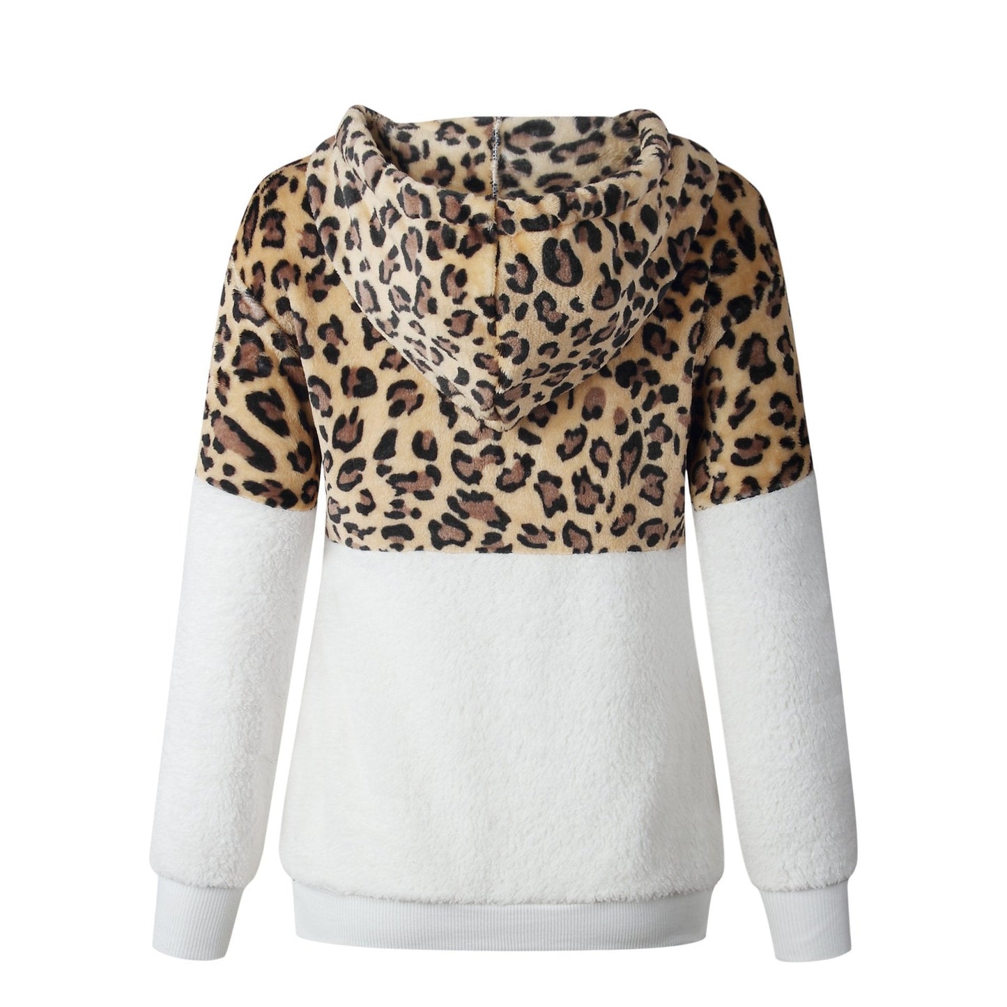 Teddy pullover - extremely warm and cozy hoodie with stylish leopard pattern for spring