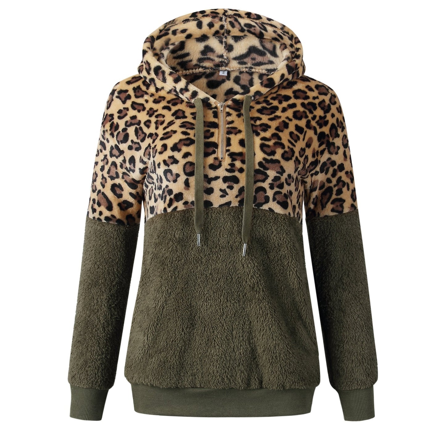 Teddy pullover - extremely warm and cozy hoodie with stylish leopard pattern for spring