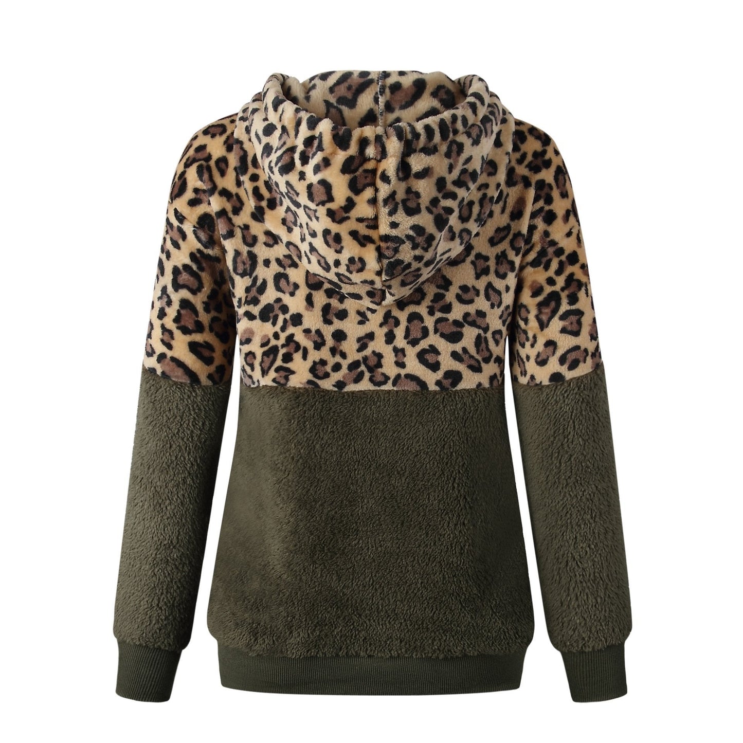 Teddy pullover - extremely warm and cozy hoodie with stylish leopard pattern for spring