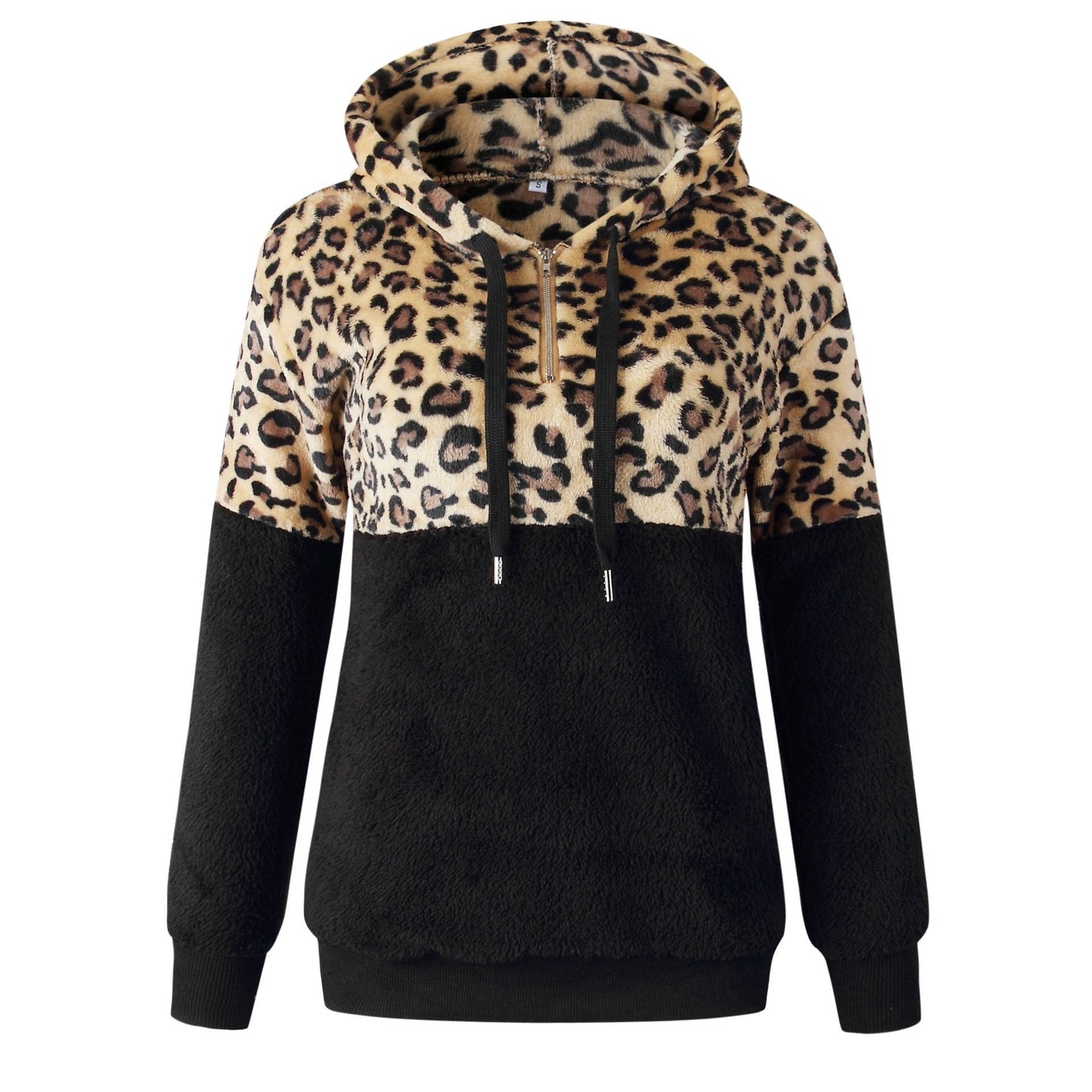 Teddy pullover - extremely warm and cozy hoodie with stylish leopard pattern for spring