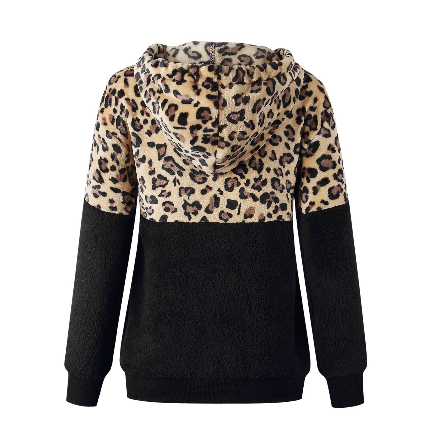 Teddy pullover - extremely warm and cozy hoodie with stylish leopard pattern for spring