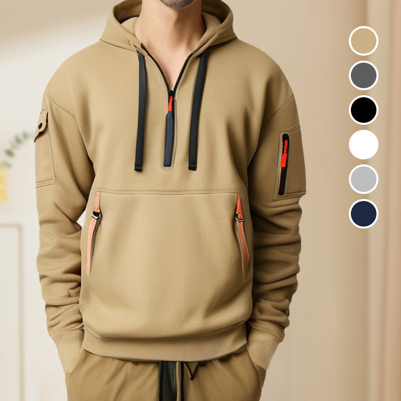 Multifunctional zip-up hoodie for men