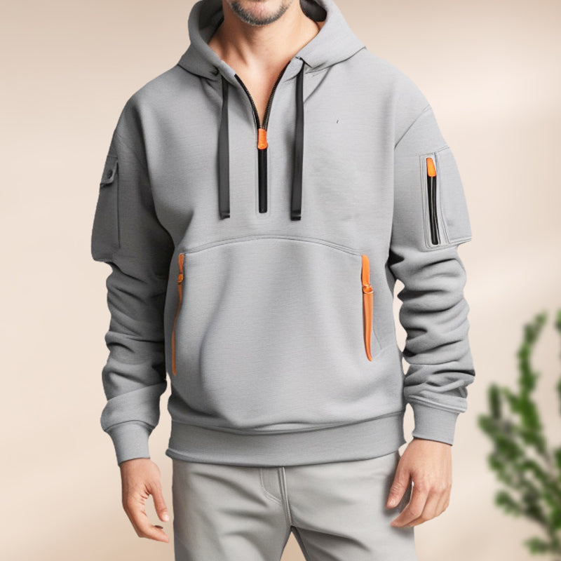 Multifunctional zip-up hoodie for men