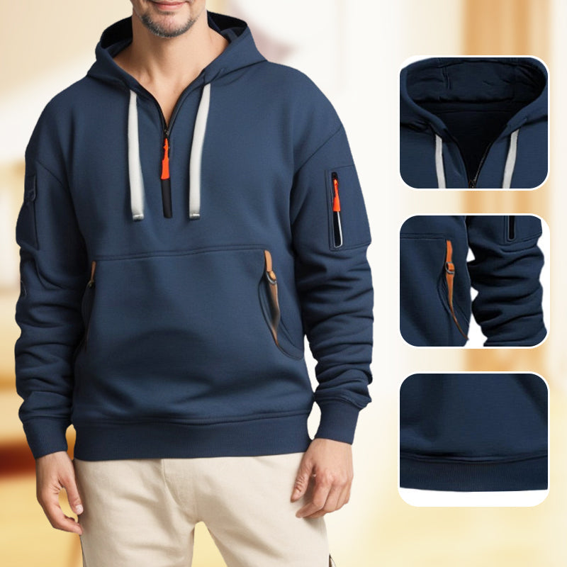Multifunctional zip-up hoodie for men